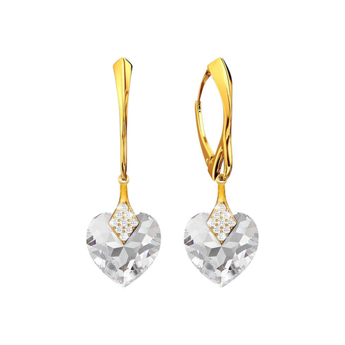 Sudraba auskari "Mīļais Valentīns" ar Swarovski™ kristāliem